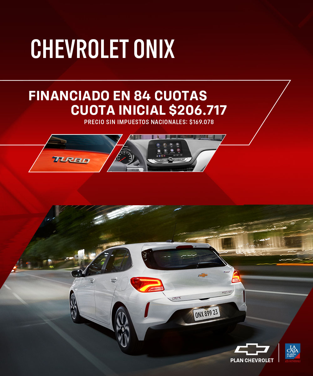Accedé a tu Chevrolet Onix financiado en 84 cuotas