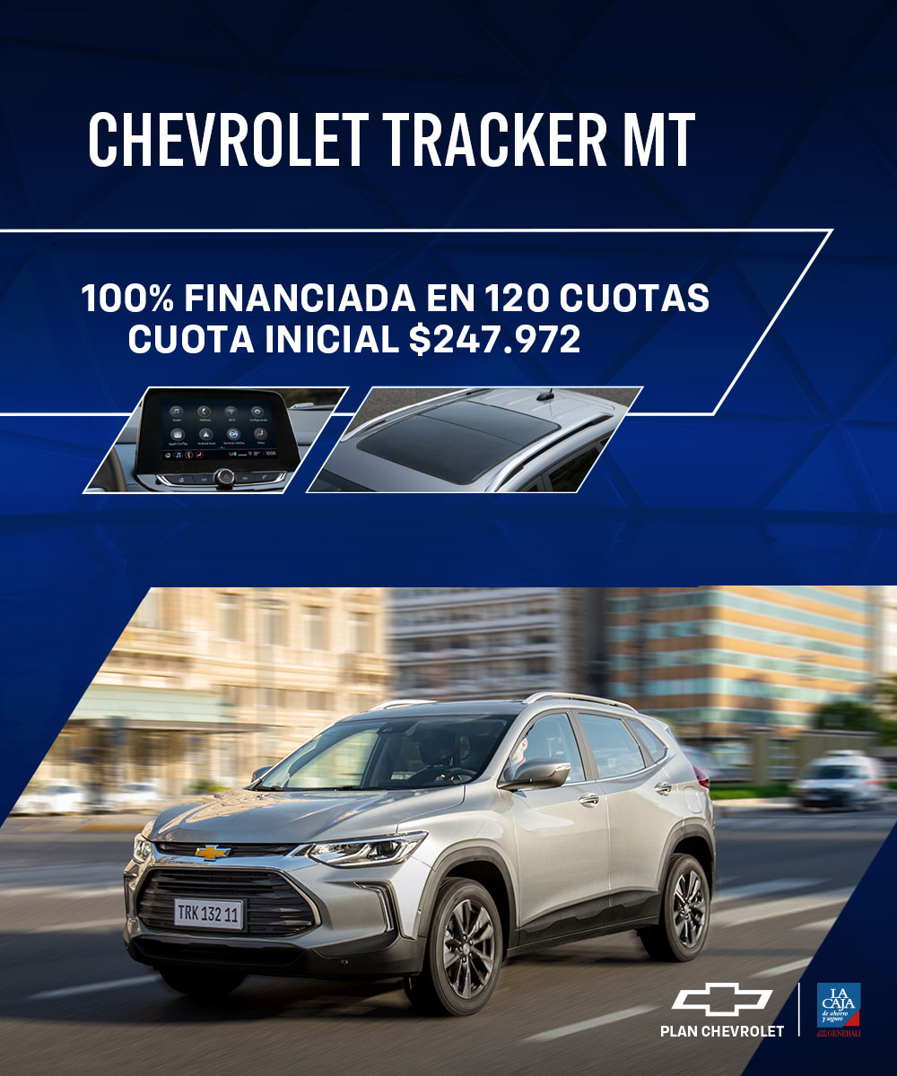 Accedé a tu Chevrolet Tracker 100% financiada en 120 cuotas